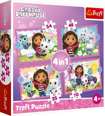 Obrázek produktu pro Sada puzzle 4 v 1 pro domeček pro panenky Gabby, poutavá zábava pro děti