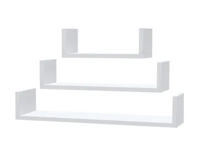 Produktbild von STIV Möbel | Wandregal Set 3er – 40/60/80 cm Weiß Matt | Versteckte Montage | Regalwürfel 18 mm