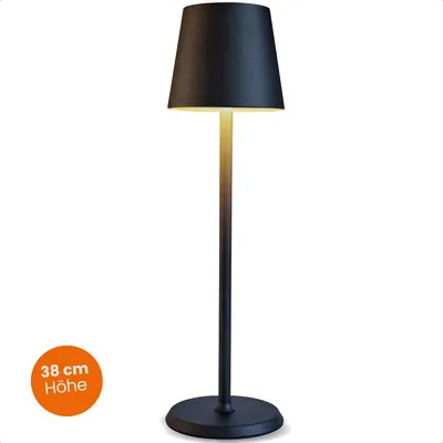 Produktbild von Goliving Essence Tischlampe Wiederaufladbar - Tischleuchte - Nachttischlampe - Dimmbar - Touch-Lampe - Nachtlampe - 38 cm - Schwarz
