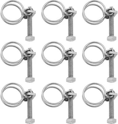 Image de Colliers de serrage à vis, argentés, en acier inoxydable, 20 pièces, plomberie, tuyaux et conduites