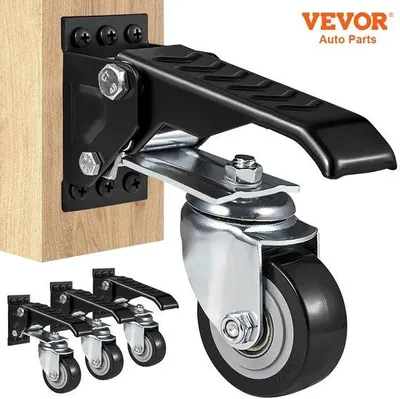 Immagine prodotto di Due ruote - Set due ruote - Set due ruote - 4 ruote - 70Kg - 300Kg - Con freno - Set - Ruote da trasporto - Set ruote - Nero