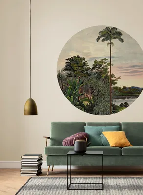 Produktbild von Komar Vlies Fototapete rund und selbstklebend - Vintage Landscape  - Größe: 125 x 125 cm (Breite x Höhe)