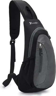 Produktbild von Famanu Sling Schultertasche Wasserfest mit Verstellbaren Riemen - Schwarz