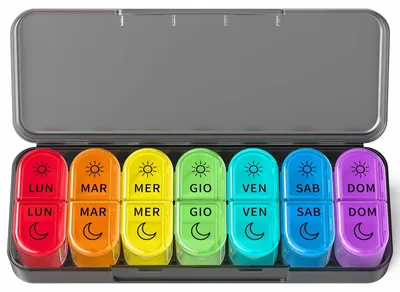 Image de Boîte à médicaments pour 7 jours, avec 2 compartiments : une pour le matin et une pour le soir