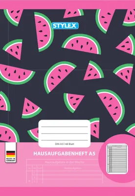 Produktbild von Hausaufgabenheft / A5 / 48 Blatt / "Melone"