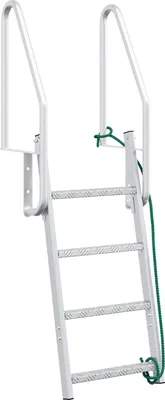 Zdjęcie produktu dla vidaXL 4-stopniowa drabina dokowa srebrna 58 x 77 x 166 cm aluminium