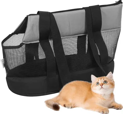 Immagine prodotto di Borsa traspirante per piccoli animali domestici fino a 5 kg - nera - ideale per lo shopping e i viaggi
