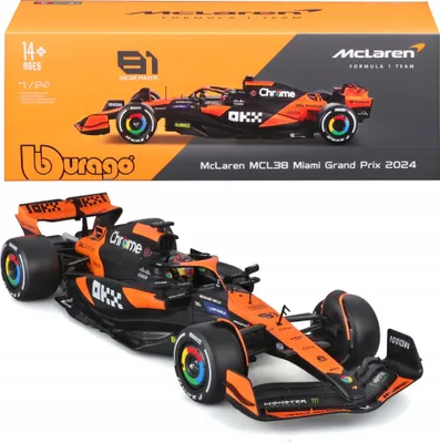 Produktbild von Bburago 1:24 RACE Formula F1 – McLaren F1 Team MCL38 (2024) #81 (Oscar Piastr) – Hartschalenkoffer