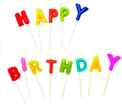 Produktbild von Geburtstagskerzen Happy Birthday | Bunt