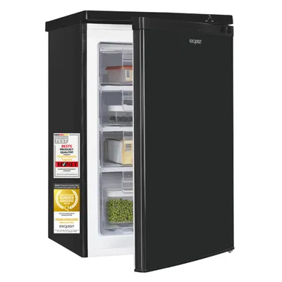 Produktbild von Exquisit Gefrierschrank 91 l kompakt | Energieklasse E | leise 40 dB | 85 cm Höhe | freistehend - unterbaufähig | GS512-040E schwarz | Schwarz