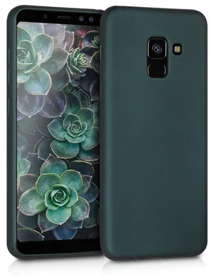 Produktbild von kwmobile Handyhülle für Samsung Galaxy A8 (2018) Hülle - Silikon Case metallisch schimmernd - Schutzhülle Cover - Metallic Petrol