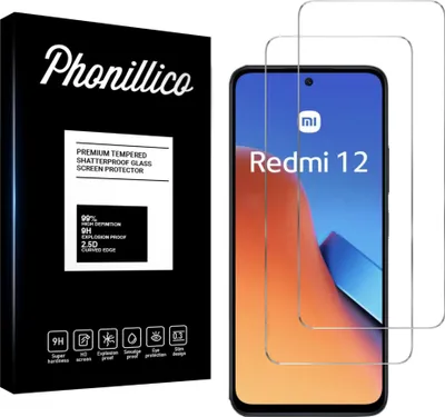 Immagine prodotto di Vetro temperato per Xiaomi Redmi 12 4G [2 pezzi] Pellicola protettiva dello schermo Antigraffio Vetro Resistente Phonillico®
