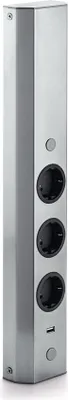 Produktbild von THEBO WASA XS Wand-Steckdosenelement, 3-fach + 1-USB, Edelstahl