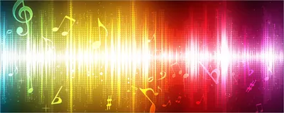 Produktbild von Wallario selbstklebendes Poster - Blau-gelbe Noten der Musik, Größe: 80 x 200 cm