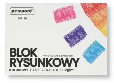 Immagine prodotto di Blocco da disegno A4 a colori, 110 g, 20 fogli - Penword