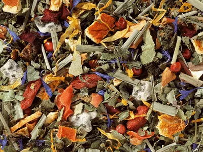 Produktbild von 1 kg  Kräuterteemischung Feng Shui Tee Erdbeer-/Bergamotte-Note aromatisiert