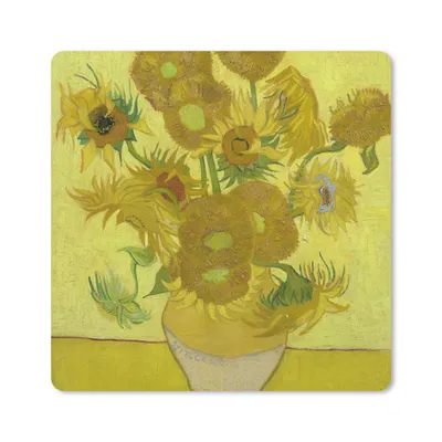 Produktbild von MuchoWow® Mauspad Mousepad Sonnenblumen - Vincent van Gogh 30x30 cm - Mousepads - Maus Mat - Pad - Mausunterlage - Gaming
