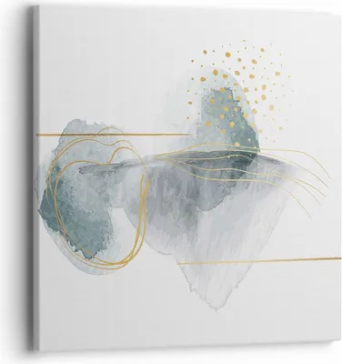 Produktbild von Bild auf Leinwand - Leinwandbild - Einteilig - Aquarell Flecken Gold - 40x40cm - Wand Bild - Wanddeko - Wandbilder - Leinwanddruck - Bilder - Wanddekoration - Leinwand bilder - Wandbild - AC40x40-4830