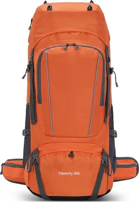 Produktbild von 80L Outdoor-Rucksack Camping Klettern Tasche Oxford Tuch Bergsteigen Rucksack große Kapazität Wandern Rucksack Orange