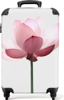 Produktbild von NoBoringSuitcases.com® Koffer Handgepäck Trolley Rollkoffer Kleine Reisekoffer mit 4 Rollen - Blumen - Rosa - Natur - Botanisch - Cabin Size < 55x40x23 cm & 55x40x20 cm - Fotokoffer - Kabinenkoffer - BoardgepäckHandgepäck Koffer 55x35x20 cm, 36L,