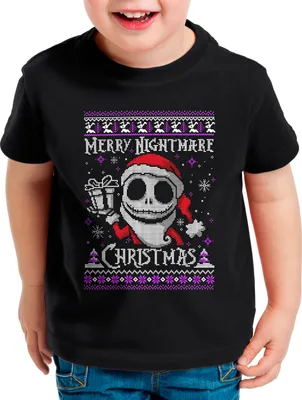 Produktbild von BaumwolleCloud Wonderful Nightmare Xmas Kinder T-Shirt xmas weihnachten weihnachtspullover pulli ugly sweater strick