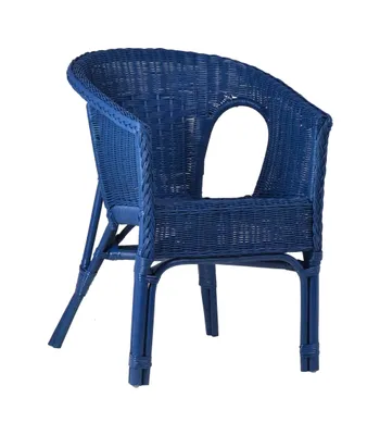 Produktbild von MiaMöbel Armlehnstuhl Rattan 57x75x56 cm Landhausstil Rattan Blau