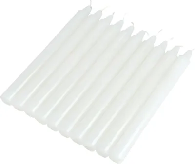Image de Lot de 10 bougies d'intérieur, 20 cm, couleur : blanc