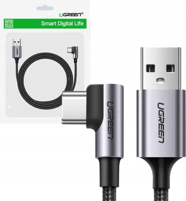 Immagine prodotto di Ugreen Cavo da Usb a Usb-C angolare Us284 3A Carica rapida 3.0 1M (nero)