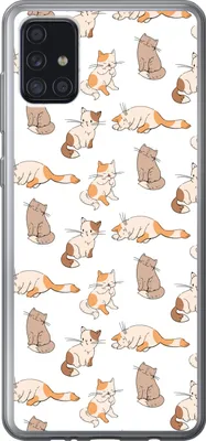 Produktbild von MuchoWow® Handyhülle Schutzhülle Hülle für Telefoonhoesje Samsung Galaxy A52 5G Muster - Katze - Kätzchen - Jungen - Mädchen - Kinder - Kinder Silikon Softcase Handy Hülle - Umschlag