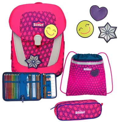 Produktbild von Scout Schulranzen Neon Safety Sunny II Set 4-teilig Pink Glow neonpink