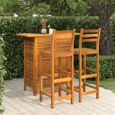 Produktbild von The Living Store 3-tlg. Gartenbar-Set Massivholz Akazie