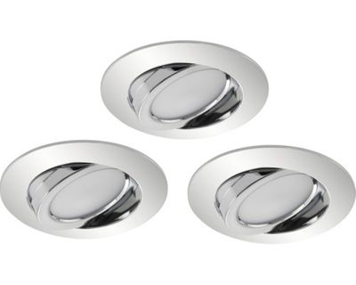 Einbauleuchten Briloner LED Chrom 3er Set Spot Einbaulampen Strahler