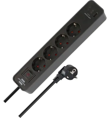 Immagine prodotto di brennenstuhl 1153240216 brennenstuhl Ecolor 4-fach Steckdosenleiste 1,5 m schwarz