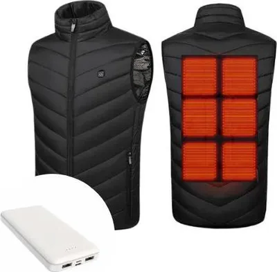 Produktbild von 2er Set Beheizbare Weste für Damen und Herren, Outdoor Heizweste + Powerbank – FLAMEPOWER XL
