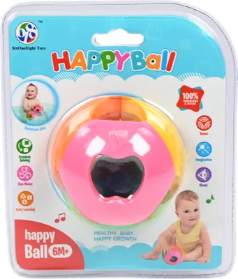 Produktbild von Sensorikball Rassel für Babys - Greifball Motorikspielzeug - Bunt & Sicher ab Geburt