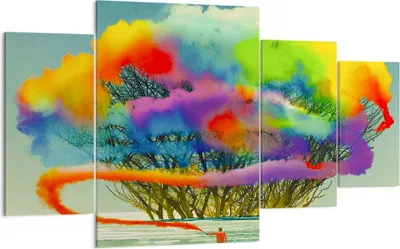Produktbild von Bild auf Leinwand - Leinwandbild - Abstraktion Natur - 160x90cm - Wand Bild - Wanddeko - Wandbilder - Leinwanddruck - Bilder - Kunstdruck - Wanddekoration - Leinwand bilder - Wandkunst - DL160x90-3728