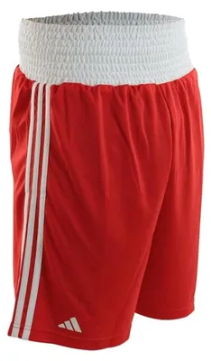 Image de short léger de boxe amateur adidas rouge/blanc-L