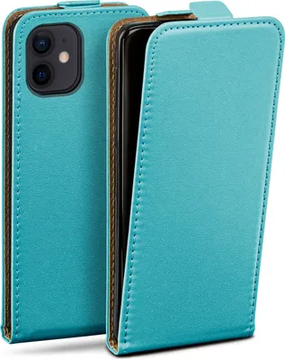 Produktbild von moex® Flip Case kompatibel mit Apple iPhone 12 mini - Hülle mit 360 Grad Schutz, Türkis