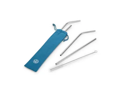 Produktbild von Original Volkswagen Trinkhalm Set Edelstahl Strohhalm