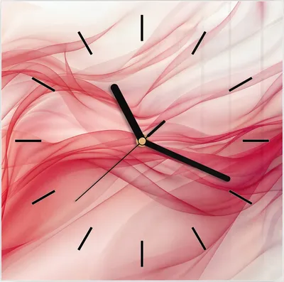 Produktbild von Wanduhr aus Glas mit Motiv Seidenschleier- 30 x 30 cm - inkl. Aufhängesystem