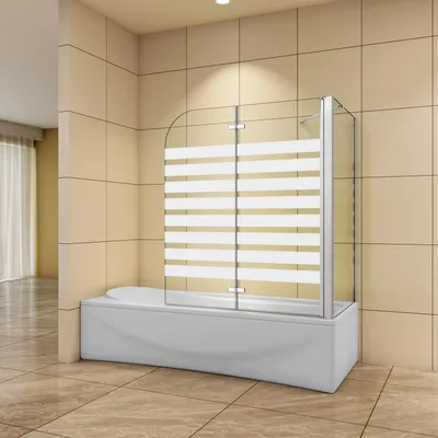 Produktbild von AICA 120cmx140cm Rechtsmontage Badewannenaufsatz 6mm NANO ESG-glas mit 75cm Seitenwand 2-teilig Faltwand Badewannenfaltwand Duschabtrennung Duschwand