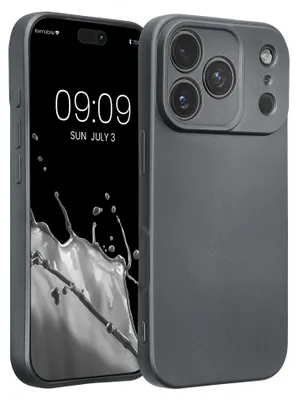 Produktbild von kwmobile Handyhülle für Apple iPhone 17 Pro Hülle - weiche Silikon Case metallisch schimmernd - Schutzhülle Cover - Metallic Grau