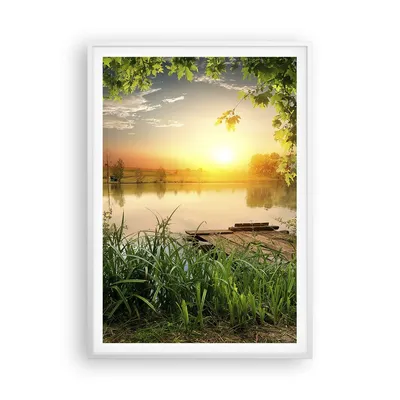 Produktbild von Gerahmtes Poster - Weißer Rahmen - Brücke See - 70x100 cm - Wand Bild - Wanddeko - Wandbilder - Kunstposter - Wandposter - Bilderrahmen - Bilder - Kunstdruck - Wandbild - P2WPA70x100-3914