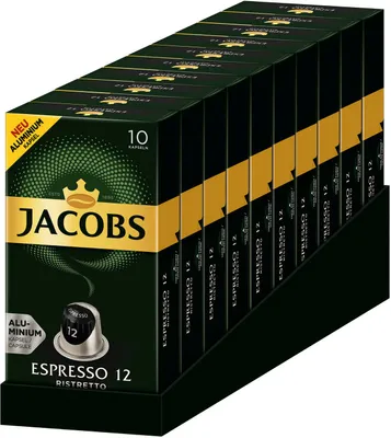 Produktbild von JACOBS Kapseln Espresso Ristretto 100 Nespresso kompatible Kaffeekapseln
