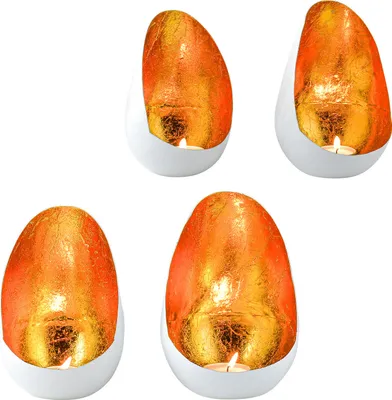Produktbild von Marrakesch 2er Set Boho Deko aesthetic Teelichthalter aus Metall 17 cm groß | Windlicht Namik Weiß Gold als Garten Wohnzimmer Tisch Deko | Moderne Deko Windlichter Kerzenhalter für Teelichter