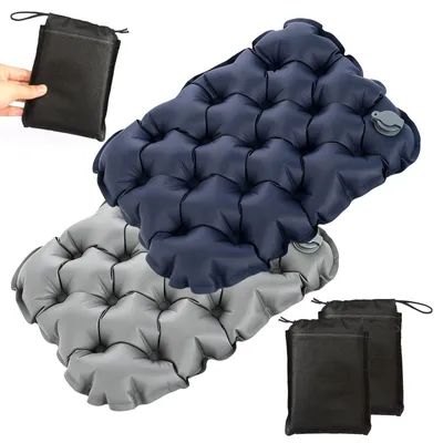 Produktbild von Aufblasbarer Sitzkissen – 2 Stück – Faltbar – Ultraleicht – Für den Außenbereich – Ideal für Camping, Picknick und Wandern – Aufblasbares Kissen