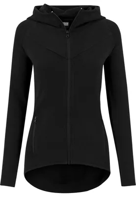 Zdjęcie produktu dla Bluza damska Urban Classics Athletic Interlock Zip Hoody czarna - M