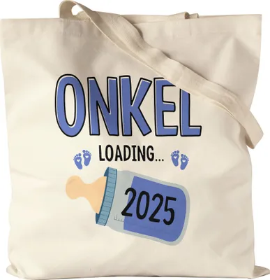 Produktbild von Onkel Loading 2025 Jutebeutel Geschenk Werdende Onkel Babynews mit Ladebalken Schwangerschaft Geschenkidee