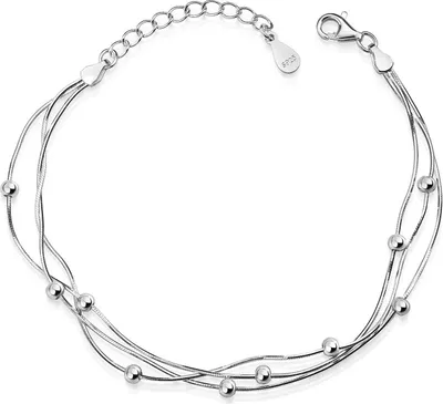 Produktbild von MATERIA by Matthias Wagner Damen Kugel Armband 925 Sterling Silber 16,5-19,5cm mit Schmuckbox SA-11