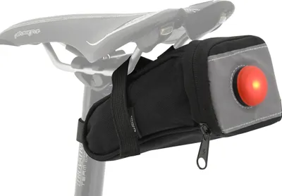 Immagine prodotto di Compass Bike 12021 - Borsa da bici sotto la sella con luce posteriore a LED